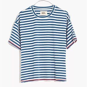 Madewell | Women's Breeze Crewneck Boxy Tee in Stripe | S